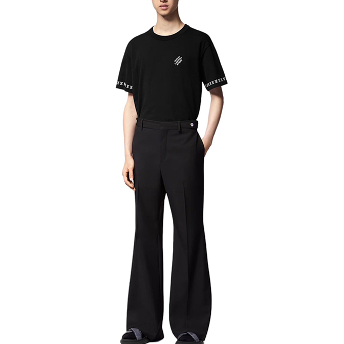 lv louis vuitton cuff logo jacquard knit short sleeve t-shirt